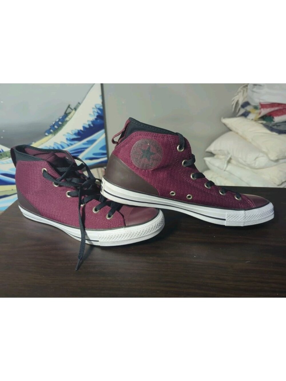 Converse Chuck Taylor All Star Mid Top Sneakers Maroon Mens 9 Women's 11